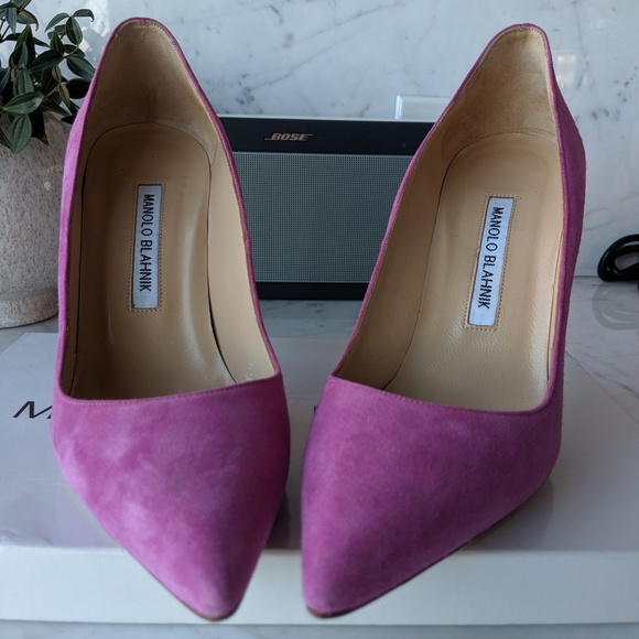 Manolo Blahnik suede BB pump 105 pink - Picture 3 of 8